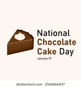 vector graphic of National Chocolate Cake Day good for national National Chocolate Cake Day celebration. flat design. flyer design.flat illustration.