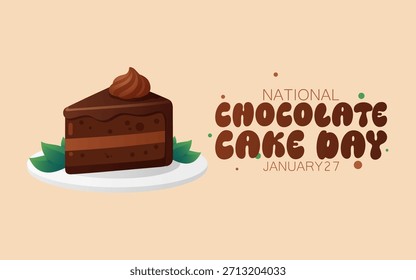 Gráfico de Vector del Día Nacional del Pastel de Chocolate ideal para la celebración del Día Nacional del Pastel de Chocolate.