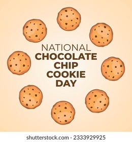 vector graphic of National Chocolate Chip Cookie Day good for National Chocolate Chip Cookie Day celebration. flat design. flyer design.flat illustration.