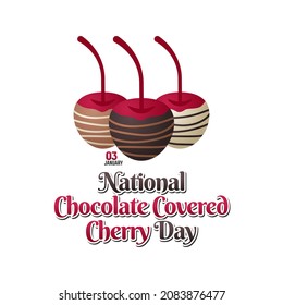 vector graphic of national chocolate covered cherry day day good for national chocolate covered cherry day celebration. flat design. flyer design.flat illustration.