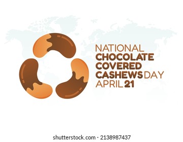 Vector Graphic Of National Chocolate Covered Cashews Day Good For National Chocolate Covered Cashews Day Celebration. Flat Design. Flyer Design.flat Illustration.