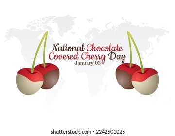 vector graphic of national chocolate covered cherry day good for national chocolate covered cherry day celebration. flat design. flyer design.flat illustration.