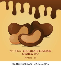 vector graphic of national chocolate covered cashew day good for national chocolate covered cashew day celebration. flat design. flyer design.flat illustration.