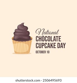 vector graphic of National Chocolate Cupcake Day ideal for National Chocolate Cupcake Day celebration.