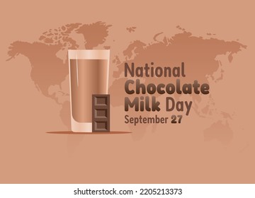 vector graphic of national chocolate milk day good for national chocolate milk day celebration. flat design. flyer design.flat illustration.