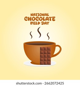 Vector graphic of National Chocolate Milk Day for National Chocolate Milk Day celebration.