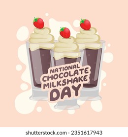 vector graphic of National Chocolate Milkshake Day good for National Chocolate Milkshake Day celebration. flat design. flyer design.flat illustration.