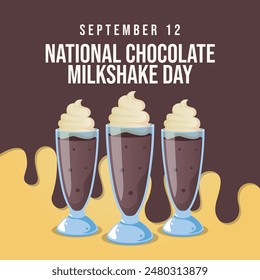 Vektorgrafik-Grafik des National Chocolate Milkshake Day, ideal für die Feier des National Chocolate Milkshake Day.