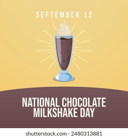 Vektorgrafik-Grafik des National Chocolate Milkshake Day, ideal für die Feier des National Chocolate Milkshake Day.