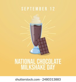 Vektorgrafik-Grafik des National Chocolate Milkshake Day, ideal für die Feier des National Chocolate Milkshake Day.