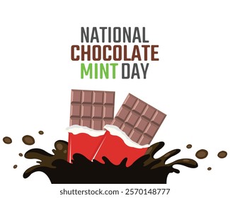 vector graphic of national chocolate mint day good for national chocolate mint day celebration. flat design. flyer design. flat illustration.