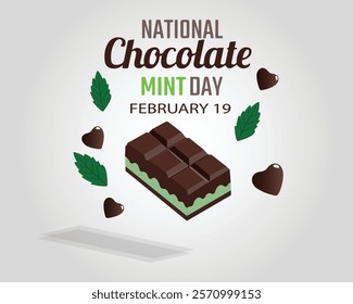 vector graphic of national chocolate mint day good for national chocolate mint day celebration. flat design. flyer design. flat illustration.