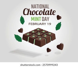 vector graphic of national chocolate mint day good for national chocolate mint day celebration. flat design. flyer design. flat illustration.