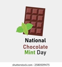 vector graphic of National Chocolate Mint Day good for national National Chocolate Mint Day celebration. flat design. flyer design.flat illustration.