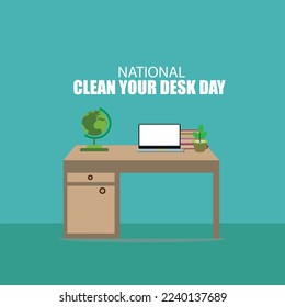 Vector graphic of National Clean Your Desk Day. Simple and Elegant Design