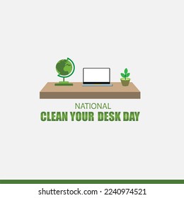 Vector graphic of National Clean Your Desk Day. Simple and Elegant Design