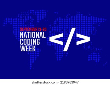 Vector Graphic Of National Coding Week Good For National Coding Week Celebration. Flat Design. Flyer Design.flat Illustration.


