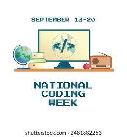 vector graphic of National Coding week ideal for National Coding week celebration.