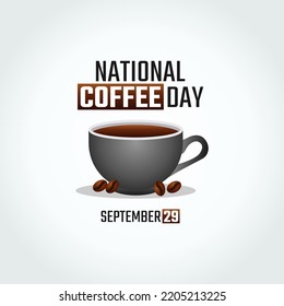 vector graphic of national coffee day good for national coffee day celebration. flat design. flyer design.flat illustration.