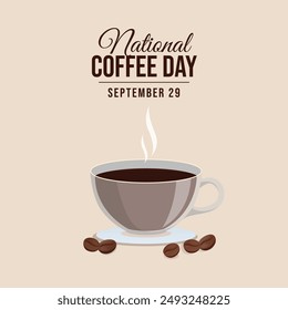 vector graphic of National Coffee Day ideal for National Coffee Day celebration.