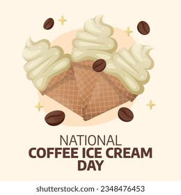 vector graphic of National Coffee Ice Cream Day good for National Coffee Ice Cream Day celebration. flat design. flyer design.flat illustration.