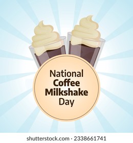 gráfico vectorial del Día Nacional del Café Milkshake, bueno para la celebración del Día Nacional del Café Milkshake. diseño plano. diseño de volante.ilustración plana.