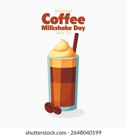 gráfico vetorial do Dia Nacional do Milkshake de Café ideal para a celebração do Dia Nacional do Milkshake de Café