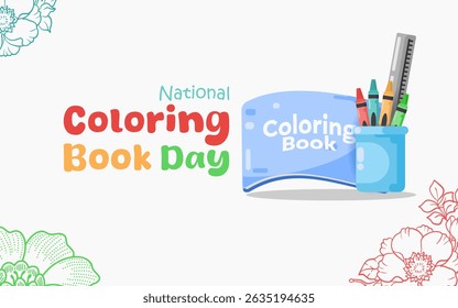 Vector gráfico del Día Nacional del Libro para Colorear, ideal para la celebración del Día Nacional del Libro para Colorear.

