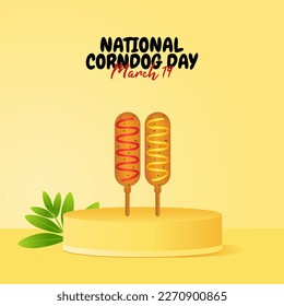 vector graphic of national corndog day good for national corndog day celebration. flat design. flyer design.flat illustration.