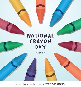 vector graphic of national crayon day good for national crayon day celebration. flat design. flyer design.flat illustration.