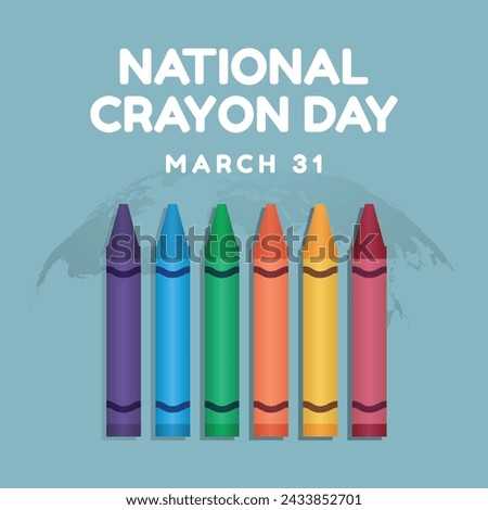 vector graphic of National Crayon Day ideal for National Crayon Day celebration.