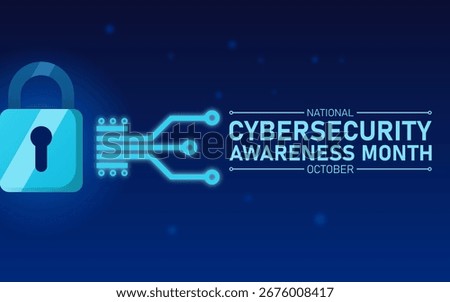 Vector graphic of National Cybersecurity Awareness Month ideal for National Cybersecurity Awareness Month celebration.
