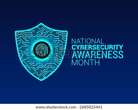 Vector graphic of National Cybersecurity Awareness Month for National Cybersecurity Awareness Month celebration.