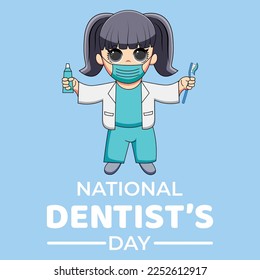 vector graphic of national dentist's day good for national dentist's day celebration. flat design. flyer design.flat illustration.