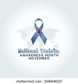 vector graphic of national diabetes awareness month good for national diabetes awareness month celebration. flat design. flyer design.flat illustration.