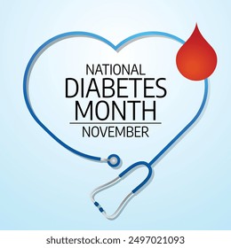 vector graphic of National Diabetes Month ideal for National Diabetes Month celebration.