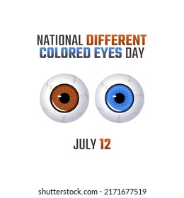 vector graphic of national different colored eyes day good for national different colored eyes day celebration. flat design. flyer design.flat illustration.