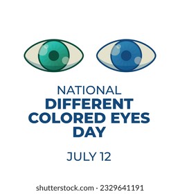 vector graphic of National Different Colored Eyes Day good for National Different Colored Eyes Day celebration. flat design. flyer design.flat illustration.
