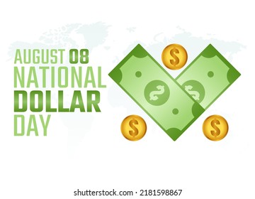 vector graphic of national dollar day good for national dollar day celebration. flat design. flyer design.flat illustration.