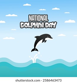 vector graphic of national dolphin day for national dolphin day celebration.