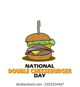 vector graphic of national double cheeseburger day good for national double cheeseburger day celebration. flat design.