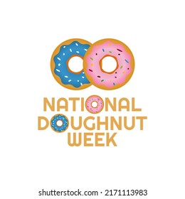 vector graphic of national doughnut week good for national doughnut week celebration. flat design. flyer design.flat illustration.