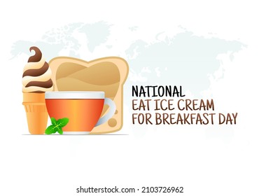 vector graphic of national eat ice cream for breakfast day good for national eat ice cream for breakfast day celebration. flat design. flyer design.flat illustration.