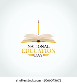 Vector Graphic Of National Education Day Good For National Education Day Celebration. Flat Design. Flyer Design.flat Illustration.