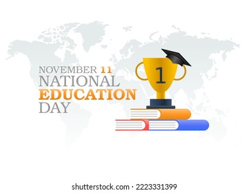vector graphic of national education day good for national education day celebration. flat design. flyer design.flat illustration.