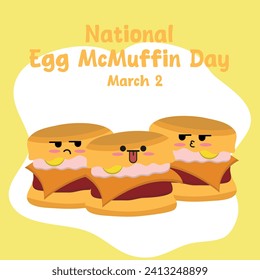 Vektorgrafik des National Egg McMuffin Day exzellent für National Egg McMuffin Day Feier.