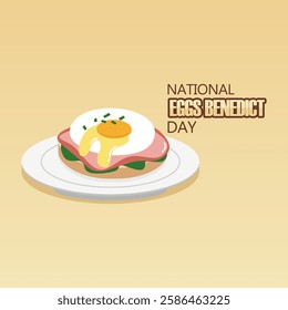 vector graphic of national eggs benedict day for national eggs benedict day celebration.