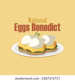 vector graphic of National Egss Benedict Day ideal for National Egss Benedict Day celebration.