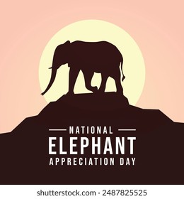 vector graphic of National Elephant Appreciation Day ideal for National Elephant Appreciation Day celebration.