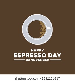 vector graphic of national espresso day good for national espresso day celebration. flat design. flyer design.flat illustration.